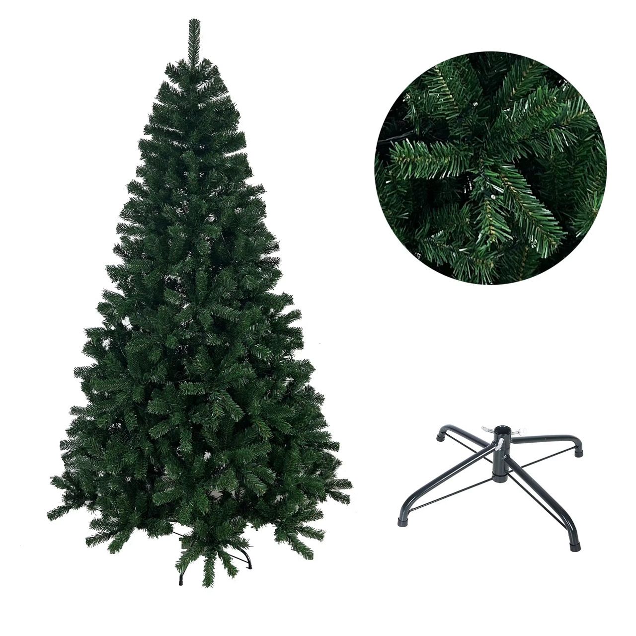 6ft Christmas Tree – 800 Tips, Full & Fluffy with Metal Stand, Easy Assembly